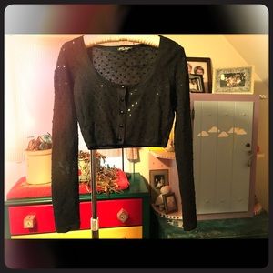 Betsy Johnson black crop top